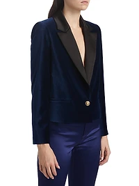 Devyn Velvet Short Blazer