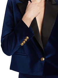Devyn Velvet Short Blazer