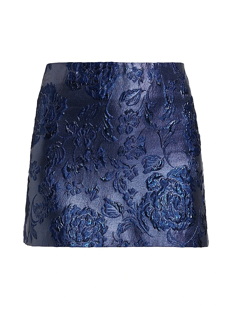 Elana Floral Brocade Mini Skirt