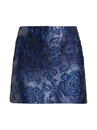 Elana Floral Brocade Mini Skirt