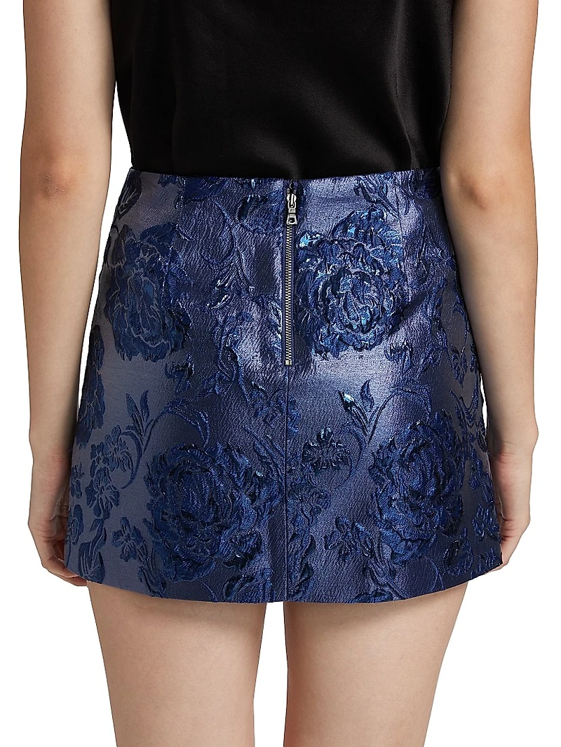 Elana Floral Brocade Mini Skirt