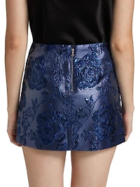 Elana Floral Brocade Mini Skirt