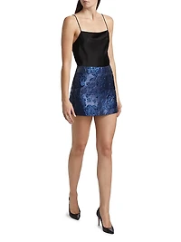 Elana Floral Brocade Mini Skirt