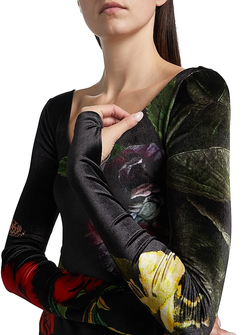 Delora Floral Scoopneck Midi-Dress