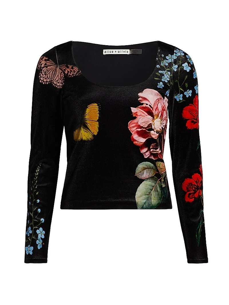 Delaina Printed Long-Sleeve Top
