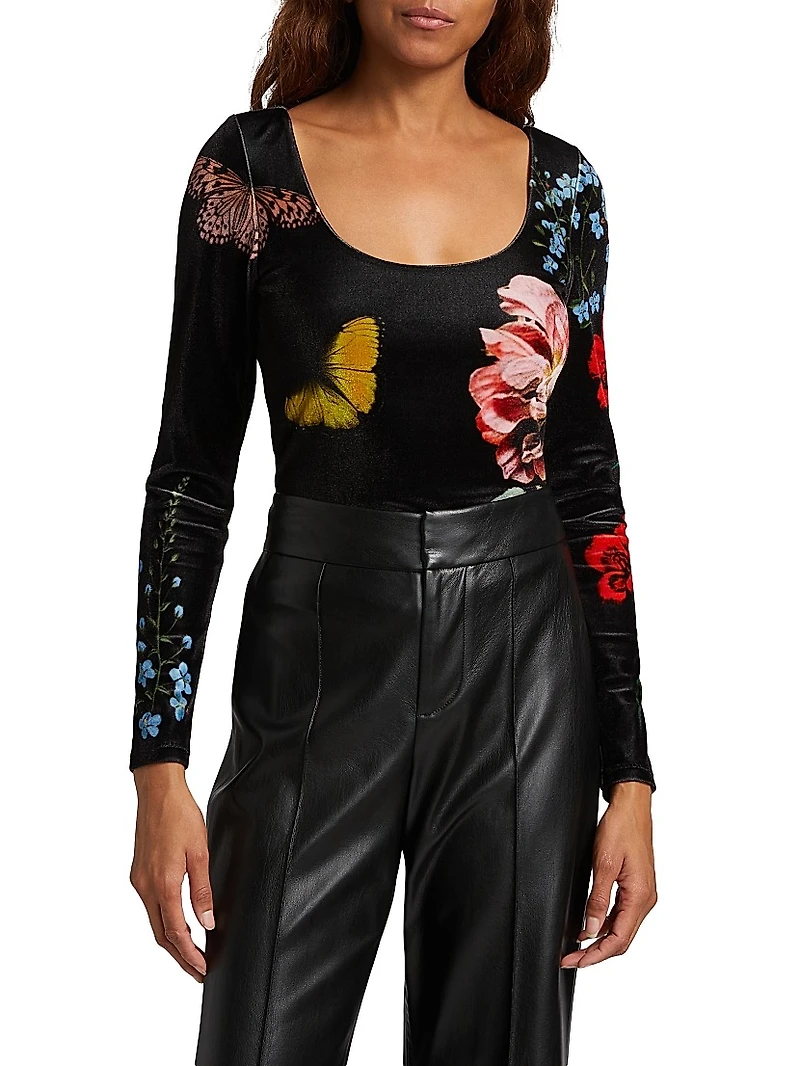 Delaina Printed Long-Sleeve Top