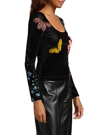 Delaina Printed Long-Sleeve Top