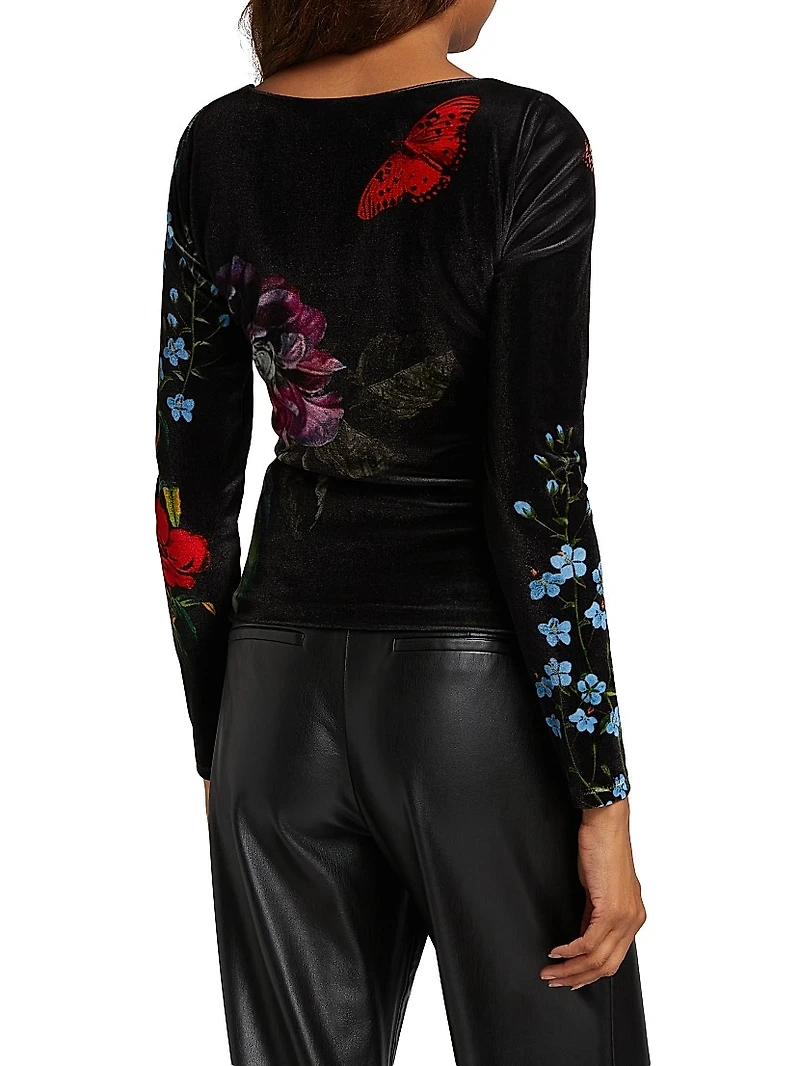 Delaina Printed Long-Sleeve Top