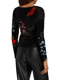 Delaina Printed Long-Sleeve Top
