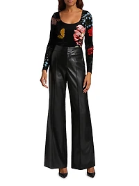 Delaina Printed Long-Sleeve Top