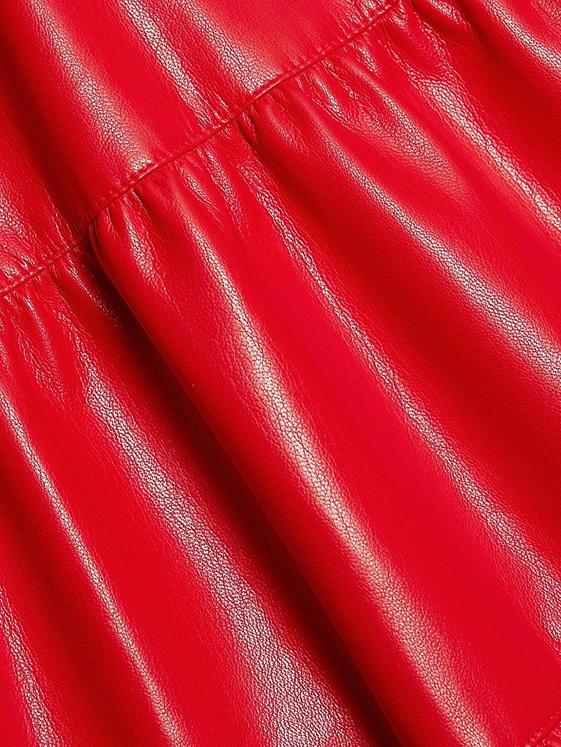 Mila Faux Leather Twist-Front Minidress