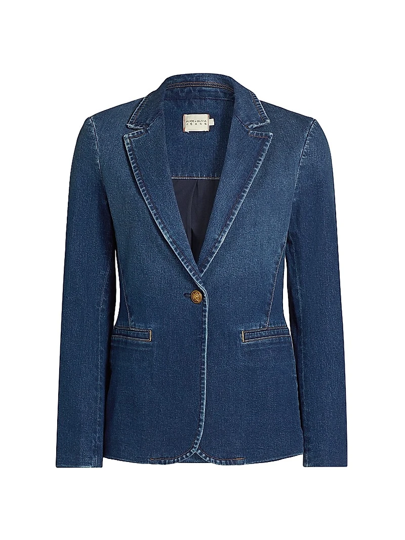 Macey Fitted Denim Blazer
