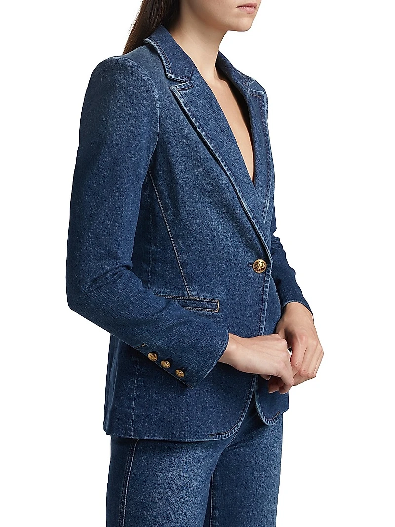 Macey Fitted Denim Blazer