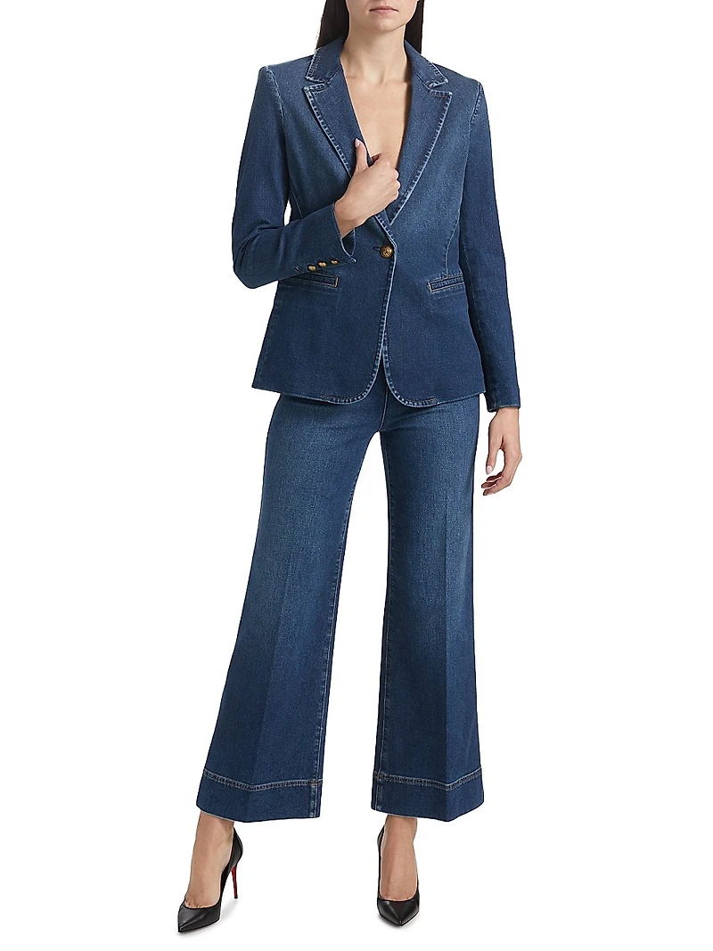 Macey Fitted Denim Blazer