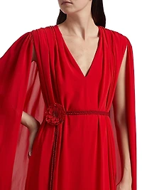 Zenaida Maxi Cape Dress