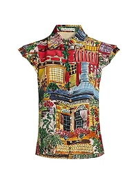 Martel Flutter-Sleeve Blouse