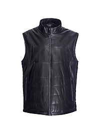Men's Quilted Leather Vest