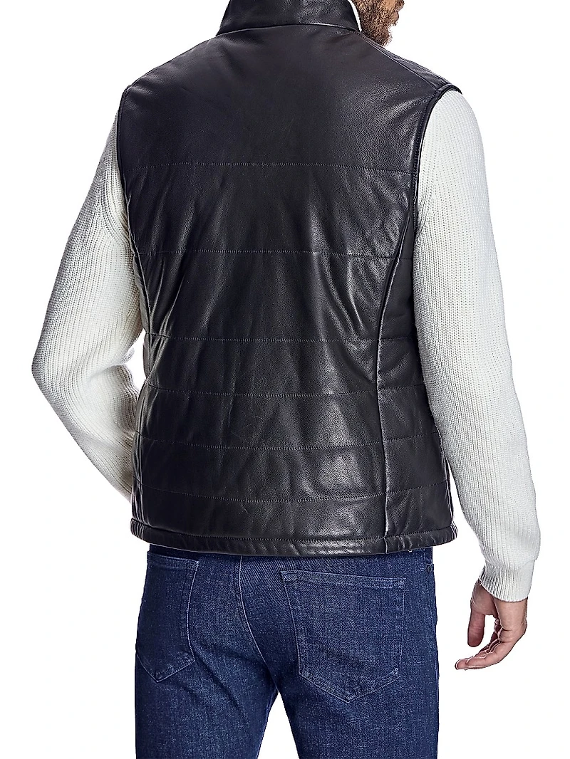 Men's Quilted Leather Vest
