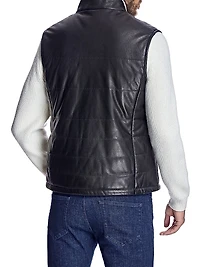 Men's Quilted Leather Vest