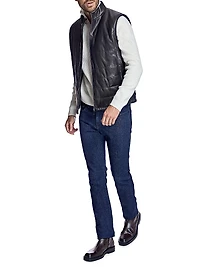 Men's Quilted Leather Vest