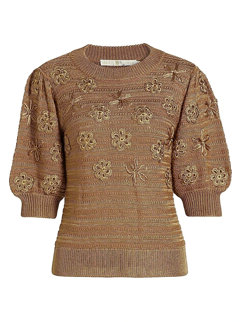 Ellison Floral Embroidered Knit Sweater