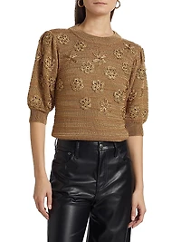 Ellison Floral Embroidered Knit Sweater