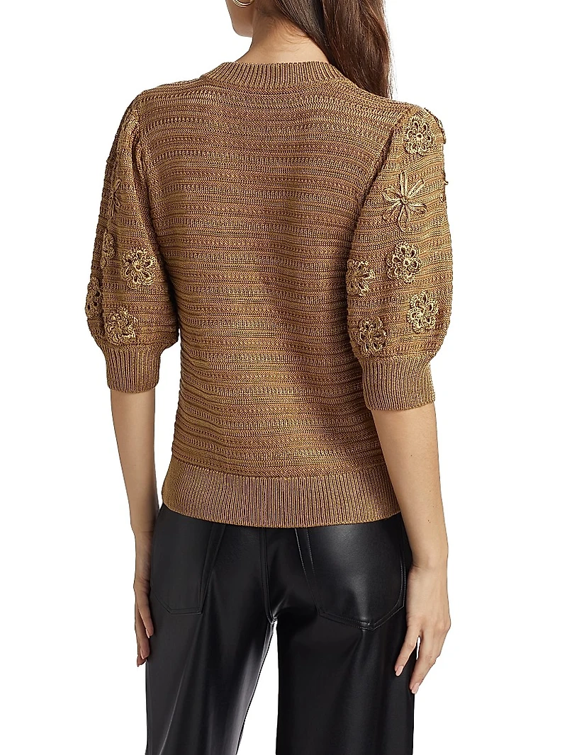 Ellison Floral Embroidered Knit Sweater