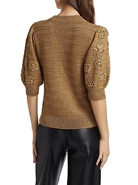 Ellison Floral Embroidered Knit Sweater