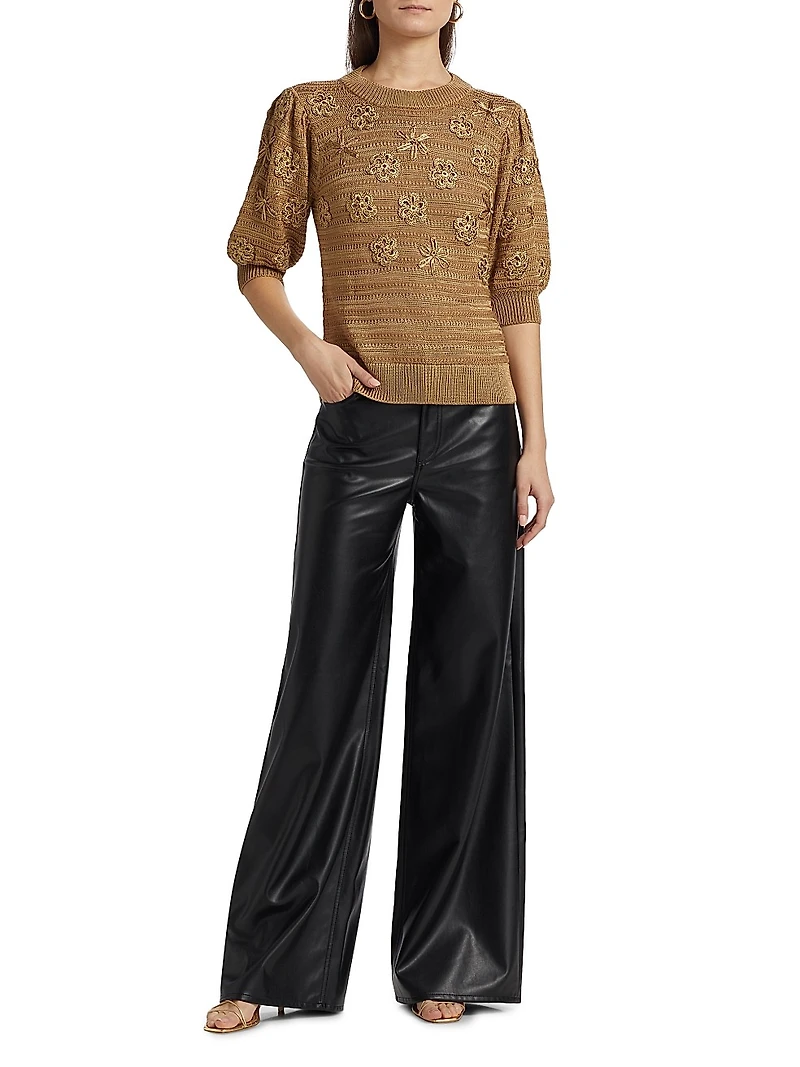 Ellison Floral Embroidered Knit Sweater