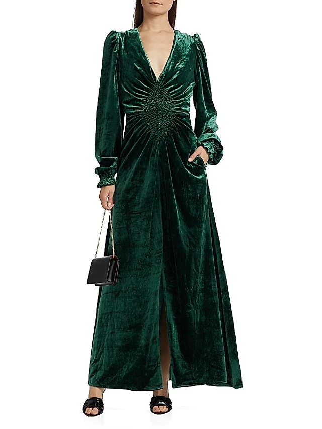 slim fit dress slacks Velvet One-Shoulder Gown main image 0