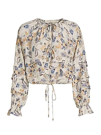 Umi Floral Tieneck Blouse