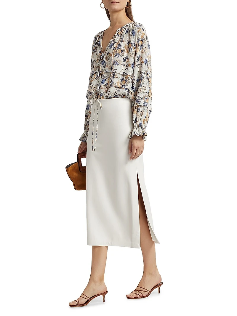 Umi Floral Tieneck Blouse
