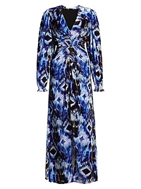 Elsabeth Abstract Velvet Maxi-Dress
