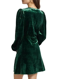 Eliza Smocked Velvet Minidress