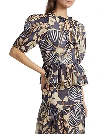 Estella Floral Cotton Puff Sleeve Top