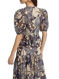 Estella Floral Cotton Puff Sleeve Top
