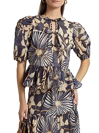 Estella Floral Cotton Puff Sleeve Top