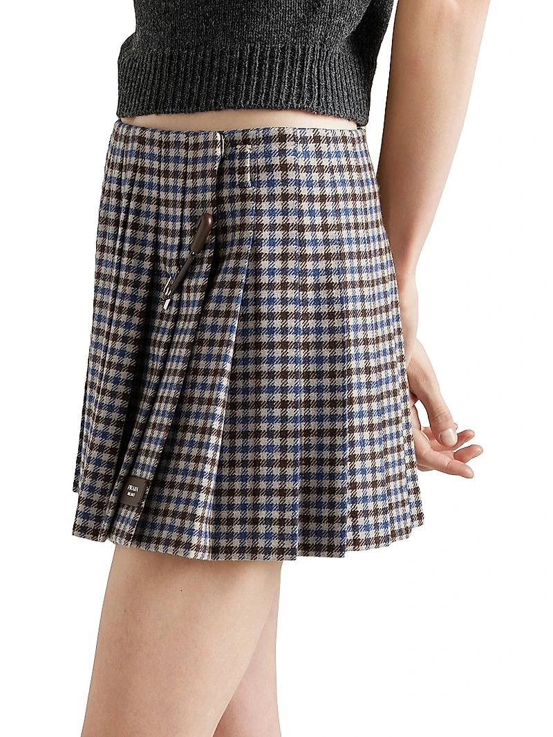 Checked Wool Mini Skirt