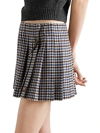 Checked Wool Mini Skirt