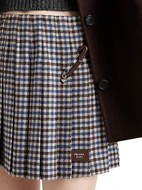 Checked Wool Mini Skirt
