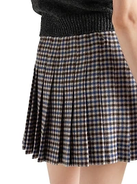 Checked Wool Mini Skirt