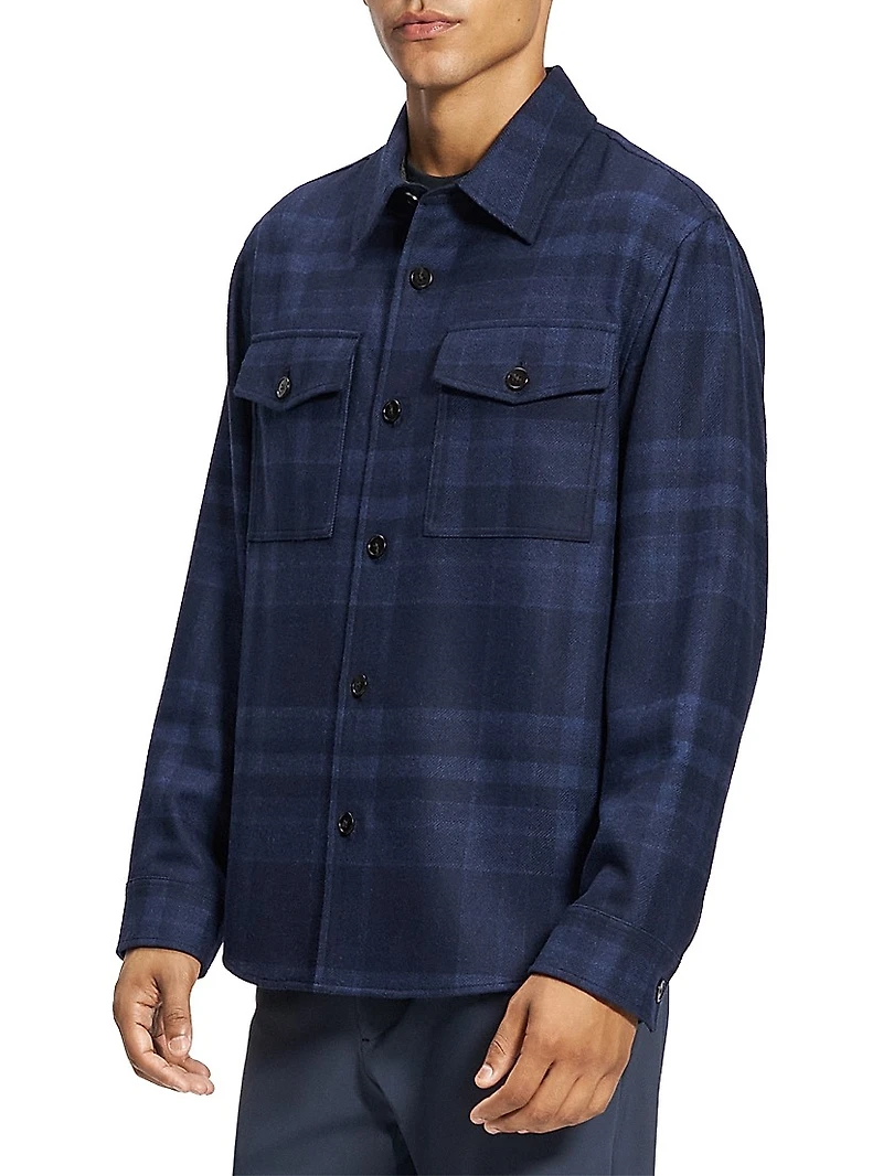 Shaded Plaid Pocket Overshirt