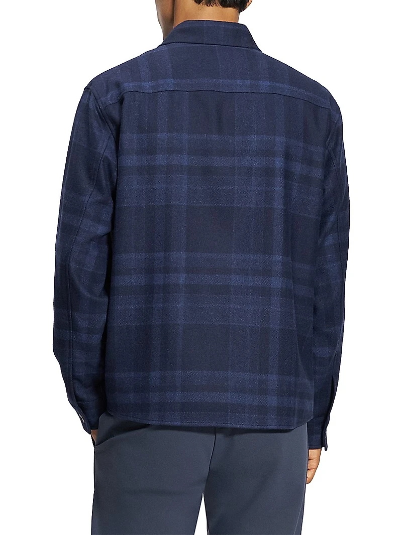 Shaded Plaid Pocket Overshirt