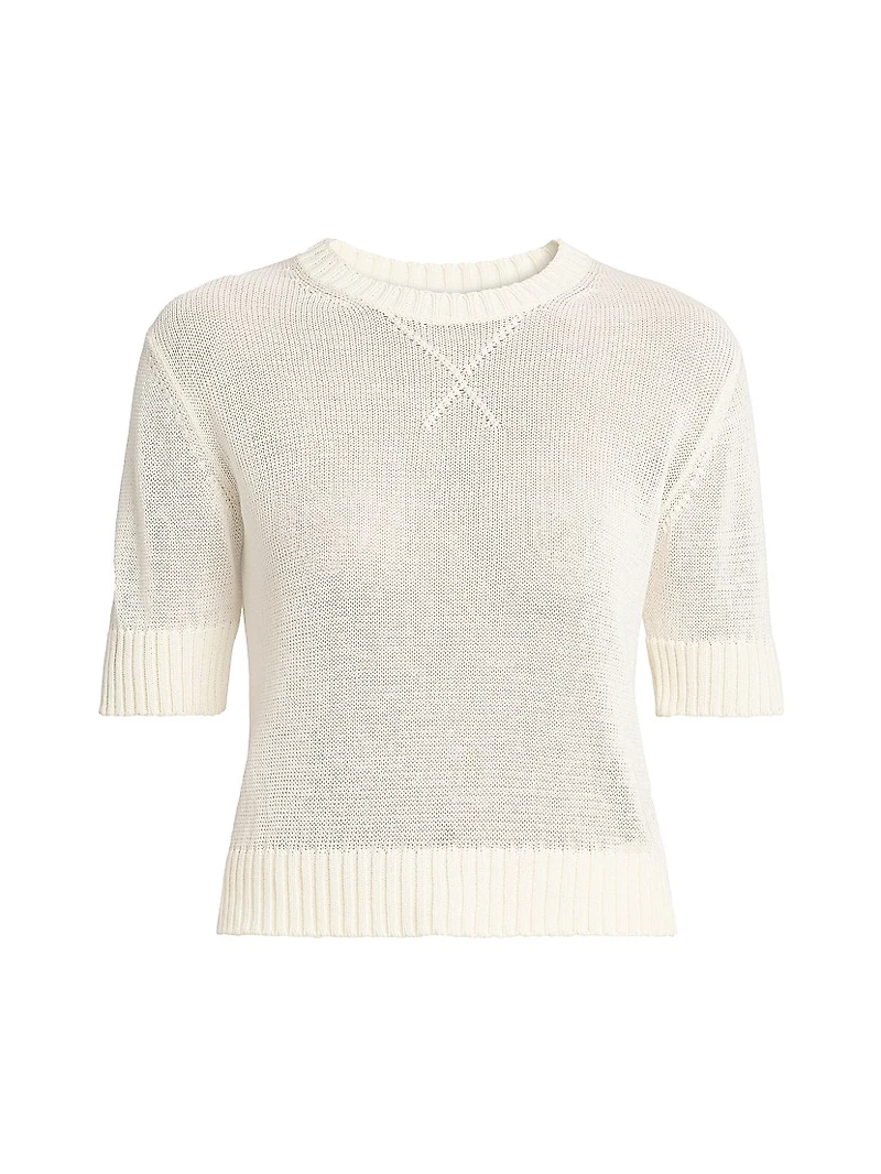 Cotton Knit Crop T-Shirt