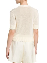 Cotton Knit Crop T-Shirt