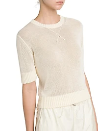Cotton Knit Crop T-Shirt