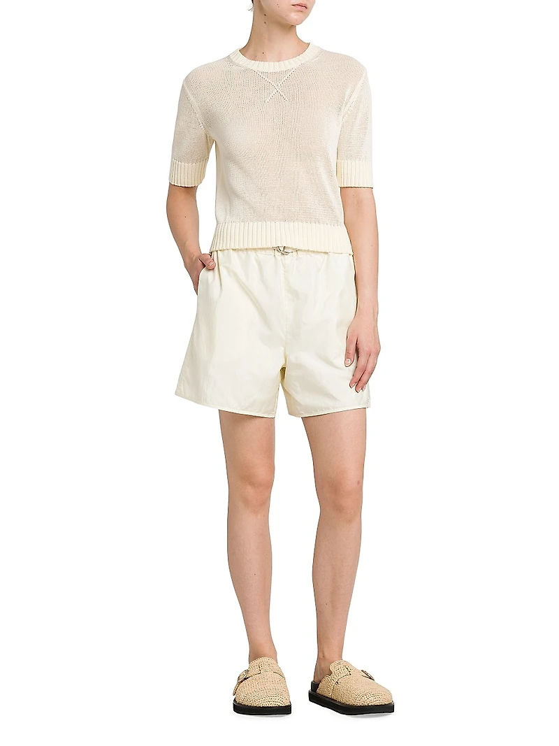 Cotton Knit Crop T-Shirt