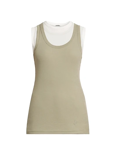 Three-Layer Cotton Knit Tank