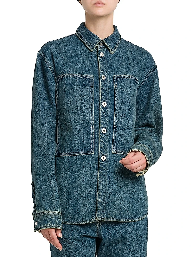 Paneled Denim Shirt