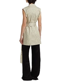 Vivi Pinstriped Cotton-Blend Vest